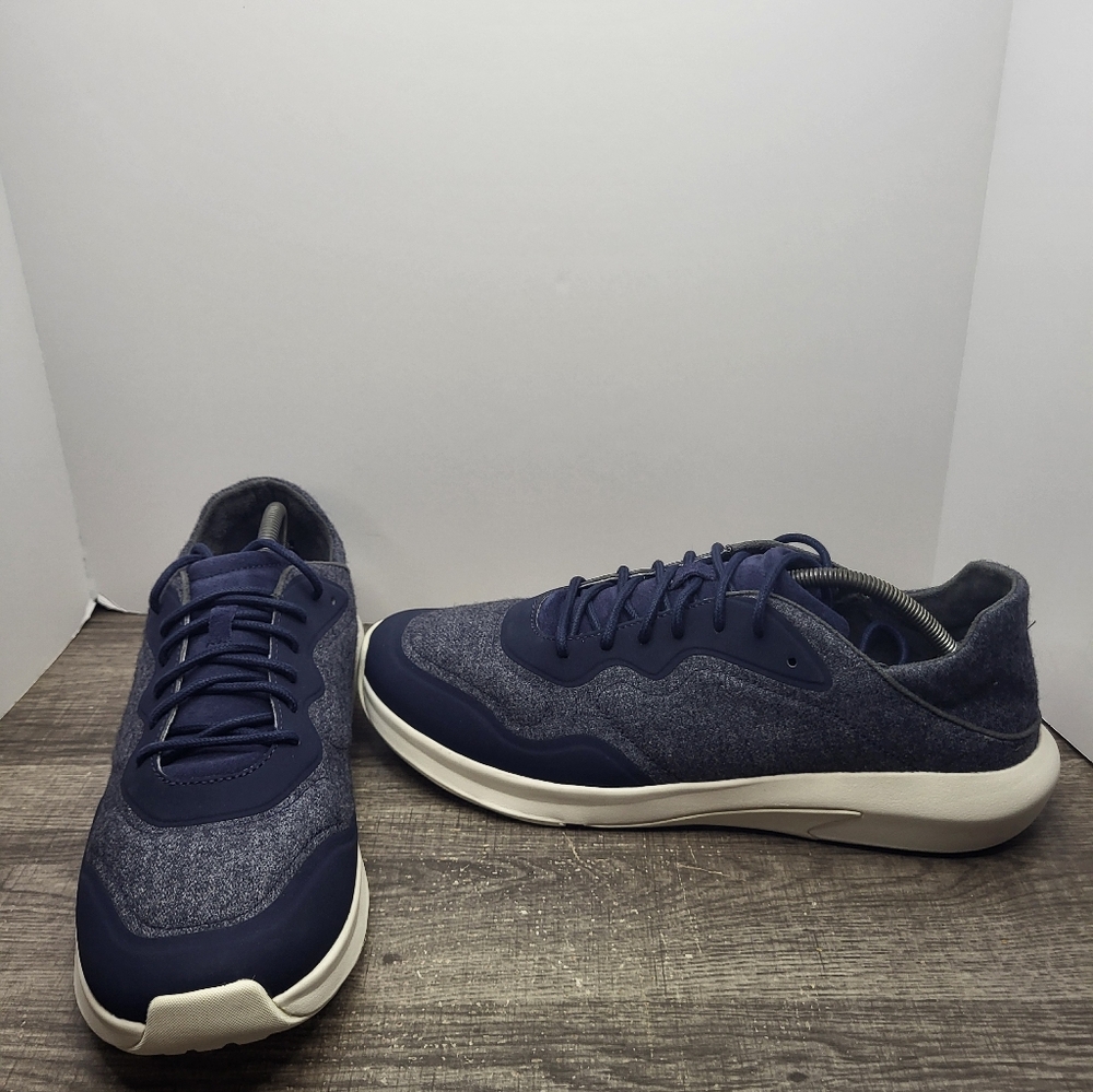 OluKai Koheo Hulu Trench Blue Wool Sneakers Size 13 New